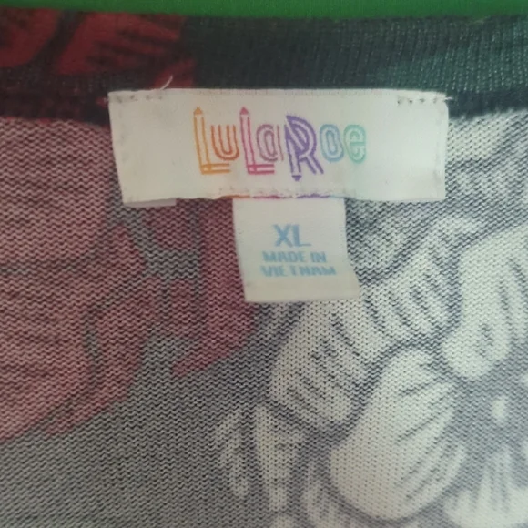 LuLaRoe Floral Open-Front Cardigan - Red, Yellow, White - Picture 2 of 4